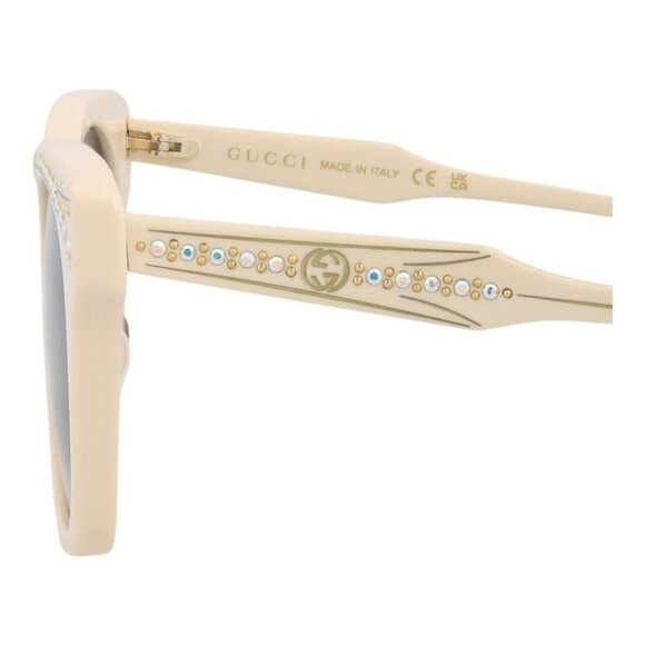 Gucci Womens Cat Eye Ivory Ivory Blue Fashion Designer Eyewear - Picture 5 of 5